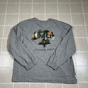 Lifted Research Group Grey Long Sleeve LRG Embroidered Logo Men's Shirt Size XL